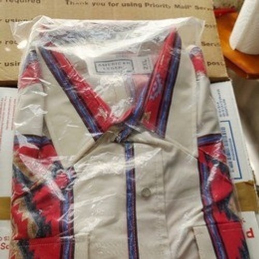 NWT American‎ Legend Pearl Snap Shirt Men's 2XL – White Red Western Cowboy Style